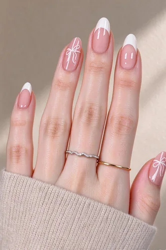 Vista 27 de AzureBeauty Short Almond French Tip Press On Nails, Glazed Donut, 32 Pcs 0-Glazed Donut French Tip