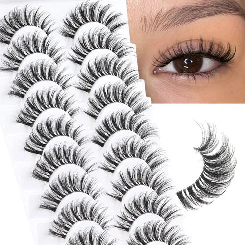Vista 16 de Veleasha Manga Lashes Anime Pestañas postizas Tiras de pestañas puntiagudas