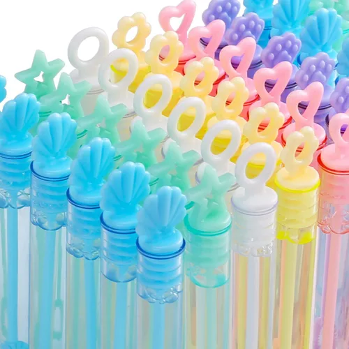 Vista 7 de Paquete de 72 (6 colores y 6 estilos) Mini varita de burbujas surtido, regalos de fiesta ideales para cumpleaños de niños, suministros de fiesta a