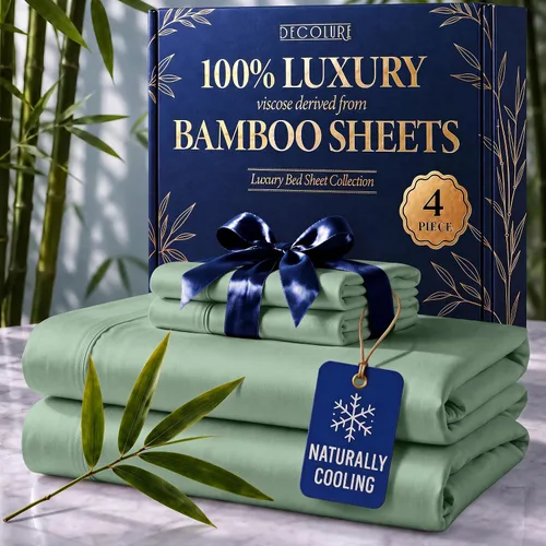 Vista 31 de DECOLURE Sábanas 100% Viscosa Derivada de Bambú Tamaño Individual - Sábanas de Lujo de 3 Piezas Naturalmente Refrescantes, Juego de Cama Ultra Suave