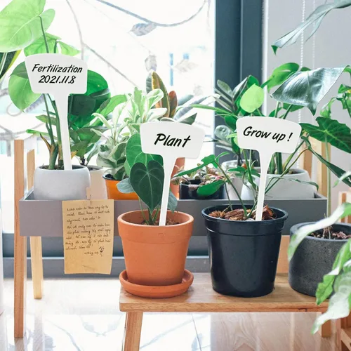 Vista 6 de KINGLAKE GARDEN Etiquetas de plástico para plantas de 10.4 pulgadas, paquete de 30 etiquetas de jardín al aire libre, etiquetas gruesas de jardín