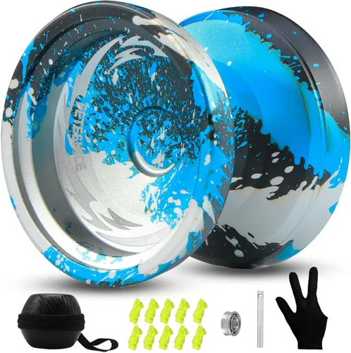 Vista 10 de FETESNICE Yoyo FS23 Yoyo profesional sensible para niños de 8 a 12 años, yoyo que no responde para adultos, truco de metal de doble función