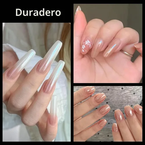Vista 6 de Allstarry Polvo de uñas cromado blanco esmalte Aurora Donut Effect Pigment A-Glaze Blanco