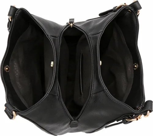 Vista 5 de Bolsa de hobo mediana de piel sintética de 3 compartimentos.