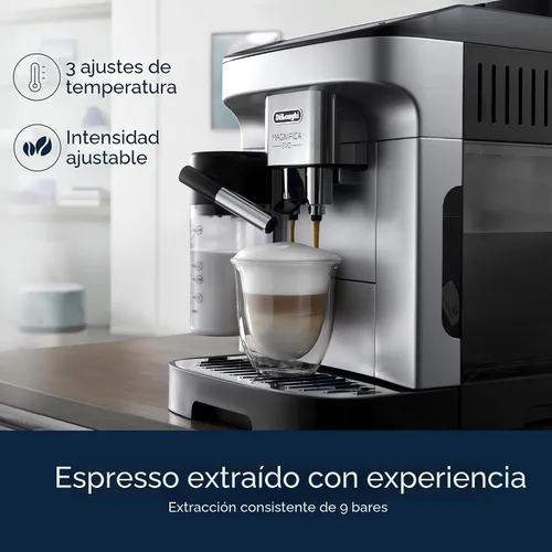 Vista 4 de Máquina de café y espresso automática De'Longhi Magnifica Evo con espumador de leche automático, molinillo incorporado y función de autolimpieza