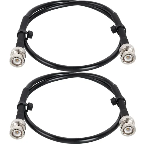 Vista 7 de MOOKEERF Cable BNC de 1 pie, paquete de 2 unidades de baja pérdida KMR240 BNC macho a macho cable coaxial de 50 ohmios para radioaficionado