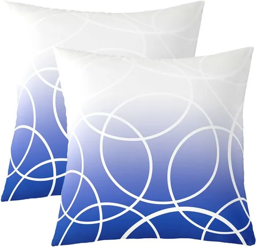 Vista 21 de Juego de 2 fundas de almohada de panal de abeja de 16 x 16 pulgadas, fundas de cojín geométricas hexagonales, fundas de almohada de colmena