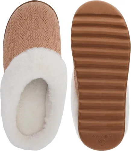 Vista 6 de BRONAX Pantuflas de casa mullidas para mujer con suela gruesa acolchada