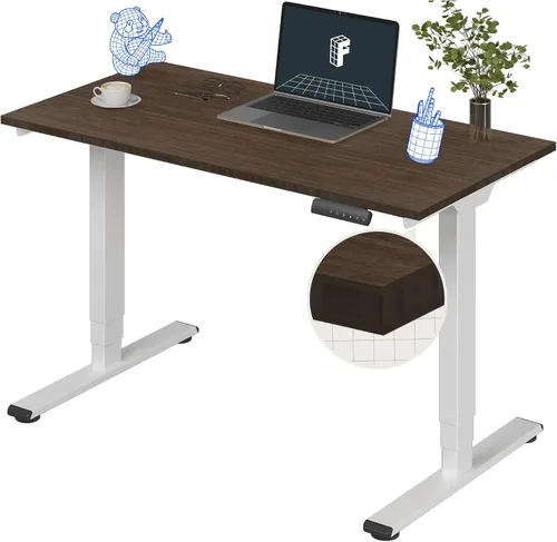 Vista 18 de FlexiSpot E6 Bamboo - Escritorio eléctrico de pie de 3 etapas con motor dual de 48 x 24 pulgadas, soporta 220 libras, altura ajustable con ajustes