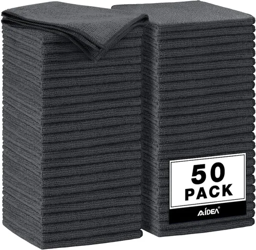 Vista 17 de AIDEA Paño de limpieza de microfibra negro, 20 unidades, toallas de microfibra para automóviles, paños de automóvil de alta calidad, trapos
