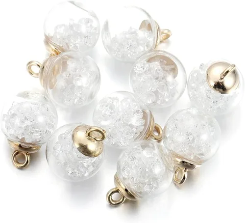 Vista 8 de 10 unids/lote de 0.630 in transparente bola de cristal encantos estrella lentejuelas colgantes para DIY pendientes collar joyería fabricación