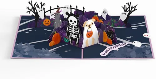 Vista 6 de Lovepop Tarjeta desplegable de vacaciones para ella y él – Tarjetas de felicitación de Halloween 3D para niños, niñas, hombres y mujeres – Oohh Oohh