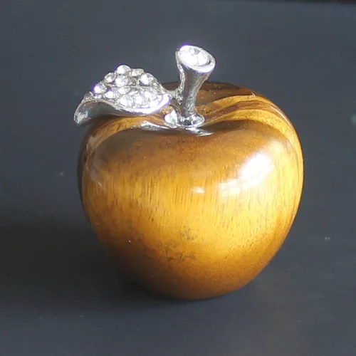 Vista 15 de Decoración para el hogar de manzana de cuarzo de cristal mezclado de 1.181 in (jaspe de llama)