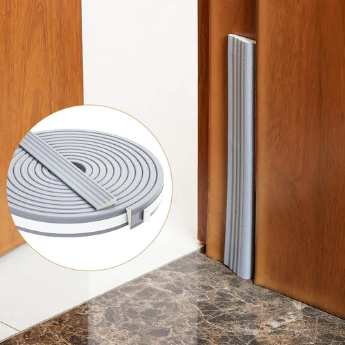 Vista 7 de QDiShi Burlete de puerta en forma de cuña de 196 pulgadas, sello de espuma resistente a la intemperie, aislamiento autoadhesivo, tira anticolisión