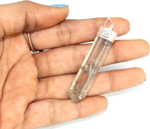 Vista 7 de Hijet Colgante de cuarzo ahumado de tres facetas que equilibra energía positiva armonía suerte yoga meditación reiki natural auténtico auténtico