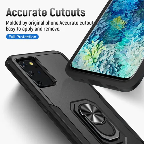 Vista 8 de Funda para Samsung Galaxy S20 Plus con soporte, anillo magnético de armadura, resistente funda protectora de grado militar a prueba de golpes