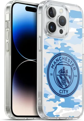 Vista 32 de Head Case Designs Funda de gel con licencia oficial del Manchester City Man City FC Blue Moon Badge Camou [protección de grado militar] compatible