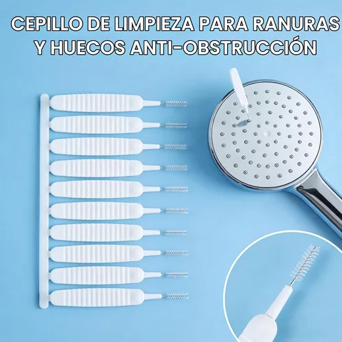 Vista 3 de Cepillo de limpieza para cabezal de ducha, cepillo de limpieza antiobstrucción, cepillo de limpieza mejorado para cabezales de ducha, cepillos de 10