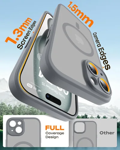 Vista 598 de TOCOL Funda para iPhone 11, compatible con Magsafe, protección completa de cámara, imanes integrados, protección contra caídas, funda translúcida