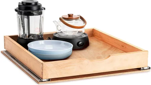 Vista 13 de Cajones extraíbles para armarios de cocina, organizador de gabinete extraíble, cajón extraíble de gabinete de madera totalmente montado, instalación