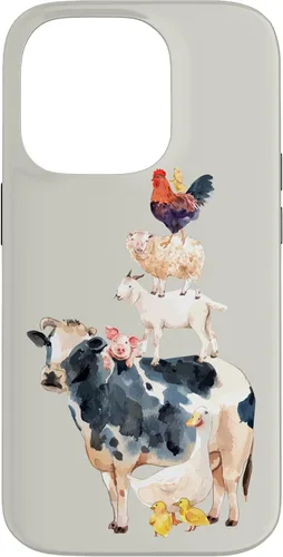 Vista 17 de Cute Animals Cow Chicken Pig Farmer Animal Lover Case for iPhone 17