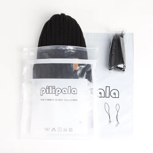 Vista 6 de Gorro de invierno de punto con pompón de piel para mujer