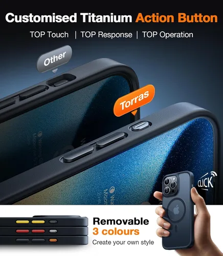 Vista 9 de TORRAS Magnetic Guardian - Funda diseñada para iPhone 14 Pro Max [probada en caídas de grado militar] [compatible con MagSafe] Funda delgada