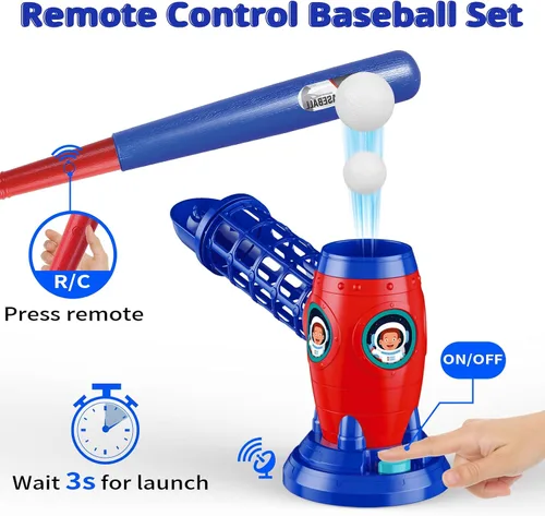 Vista 2 de LZZAPJ Juegos de T-Ball para Niños de 5-8 años, Juego de Tee Ball con Bat de Béisbol de Plástico, Juegos Deportivos y al Aire Libre para Pequeños
