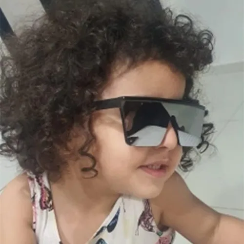 Vista 5 de FEISEDY B4061 - Lentes de sol planos para niños con montura cuadrada sin montura (edad 2-7)