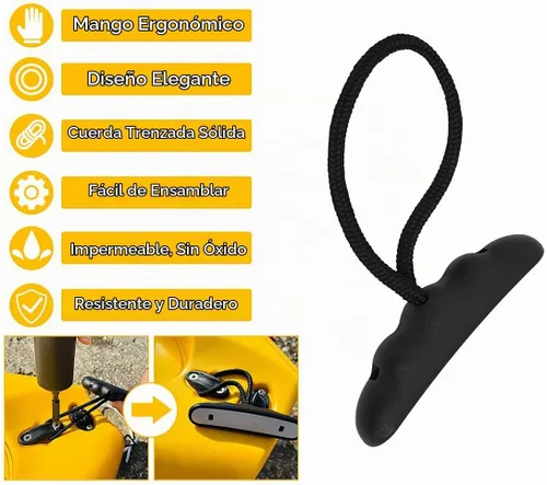 Vista 5 de DS. DISTINCTIVE STYLE Kayak Handles 2 Pack Kayak Pull Handle Replacement Negro