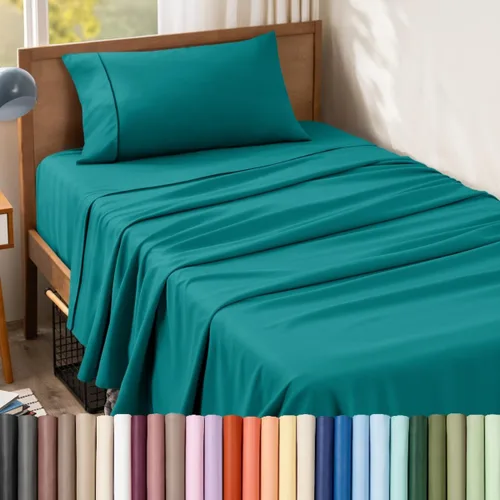 Vista 41 de Bare Home Juego de Sábanas Twin - Sábanas de Cama de Microfibra Ultra-Suave 1800 - Doble Cepillado - Bolsillos Profundos - Ajuste Fácil - Extra