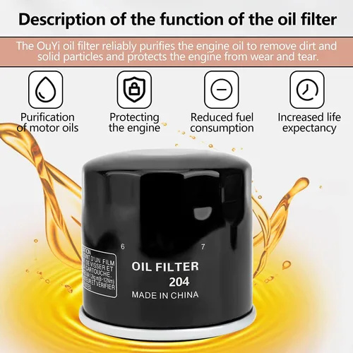 Vista 5 de OuYi Filtro de aceite compatible con Honda Goldwing 1800 GL1800 NC700X NC750X RC51 ST1300 VFR800 VFR1200X VT1300 Shadow 750 VTR1000 VTX 1300 1300C