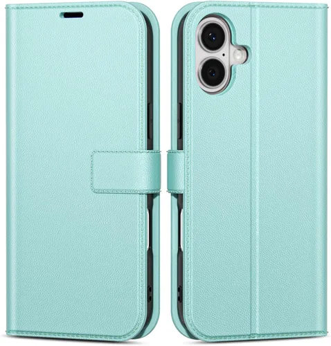 Vista 45 de oakxco Funda tipo cartera para iPhone SE 2022/2020/8/7 con soporte para tarjeta de crédito, funda magnética RFID delgada tipo libro con tapa