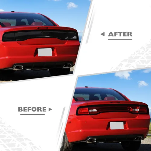 Vista 3 de JeCar Cubierta de luz trasera ahumada luz trasera para 2011 2012 2013 2014 Dodge Charger Accesorios exteriores