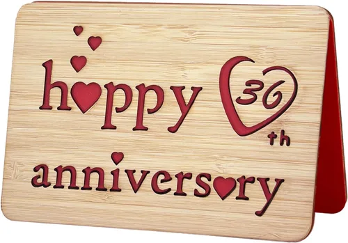 Vista 34 de Tarjeta de felicitación de madera para el primer aniversario, hecha a mano, 1 año, aniversario de boda, tarjeta de primer aniversario para ella, él