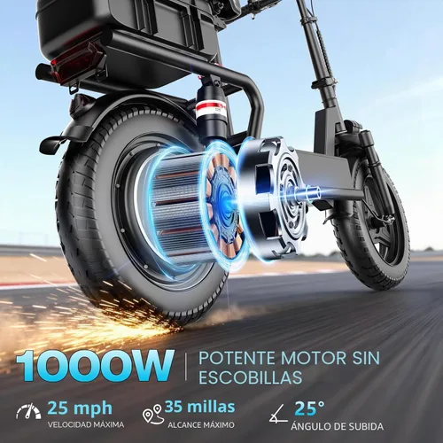 Vista 2 de Scooter eléctrico con asiento para adultos, motor de pico de 1000