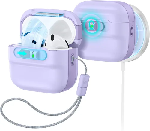 Vista 20 de ESR Funda para AirPods Pro (2023/2022/2019, 2ª/1ª generación), compatible con Airpods Pro 2 (cable USB-C/Lightning), listo para MagSafe, bloqueo