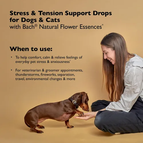 Vista 2 de Rescue Remedy gotero para mascotas - 10mL - Apoyo para el estrés y la tensión para perros y gatos con esencias naturales de flores Bach - Fórmula