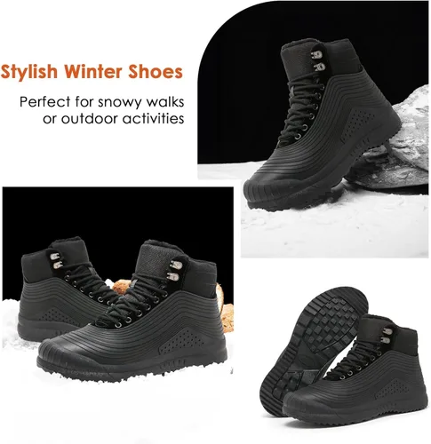 Vista 6 de ulogu Snow Boots for Men WomenInsulated Waterproof Fur Lined BootiesLightweight Winter Shoes