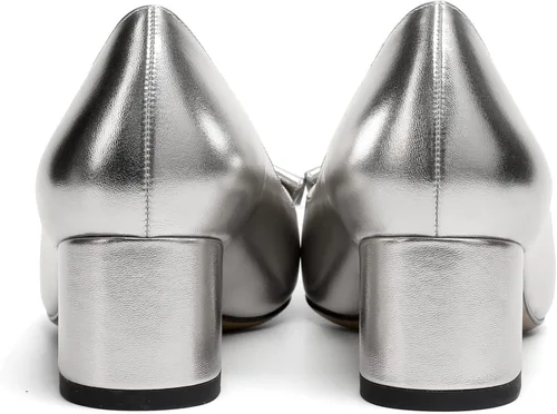 Vista 6 de YODEKS Zapatos de tacón grueso para mujer, tacón de bloque bajo, punta puntiaguda, zapatos de tacón para el trabajo, casual, vida diaria, fiesta