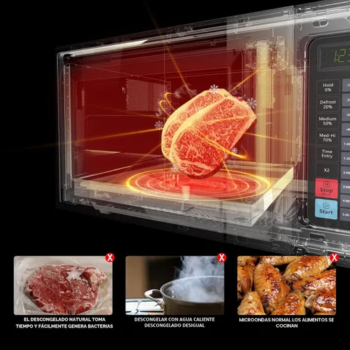 Vista 6 de CROSSON Horno microondas comercial para encimera de 25L con 10 menús de memoria programables, 5 niveles de potencia, 3 etapas de cocción y control