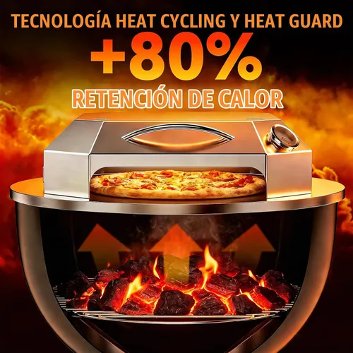 Vista 3 de Onlyfire Kit de horno de pizza de acero inoxidable para parrilla de carbón