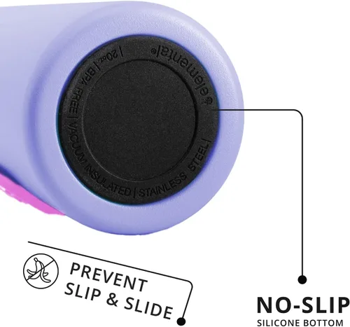 Vista 5 de Elemental Iconic - Botella de agua reutilizable para niños de 20 onzas con Tinte lila