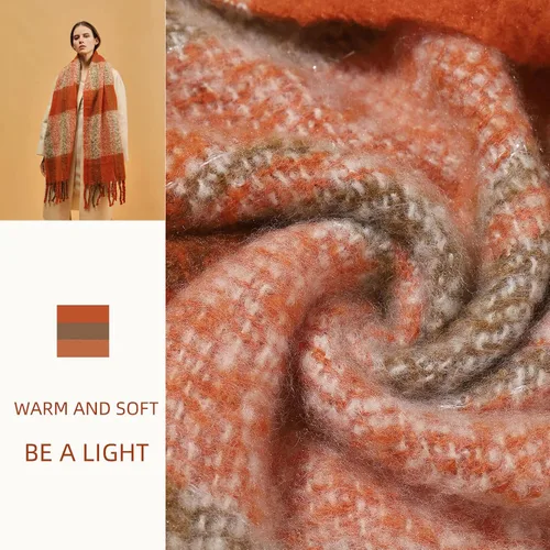 Vista 15 de Bufanda cálida para mujer, colorida y suave, cómoda, elegante chal de pashmina para clima frío, bufanda larga de moda, borla de coleta