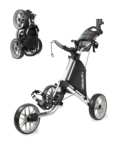 Vista 11 de Caddytek CaddyLite EZ V8 Carrito de Golf Empujable - Carrito Ligero de 3 Ruedas Plegable con Plegado de 2 Pasos con un Solo Clic, Ruedas de EVA