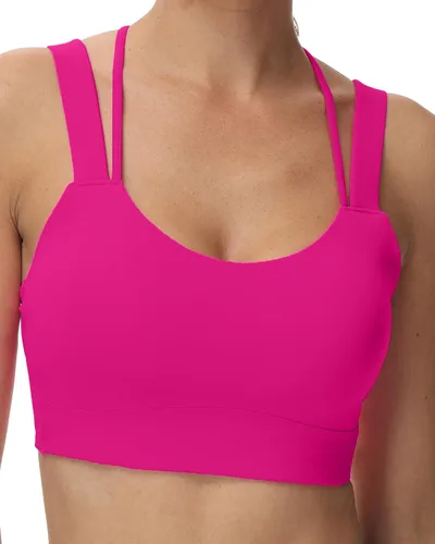 Vista 2 de Attifall Sujetador deportivo con tirantes y copa CD, espalda cruzada, para yoga, entrenamiento, correr, gimnasio, deportes