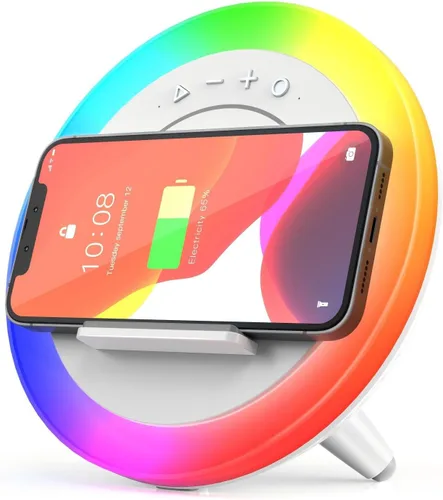 Vista 7 de Swarmir Altavoz Bluetooth con luces, altavoz de carga inalámbrica, las mejores ideas de regalo de cumpleaños para adolescentes, aplicable