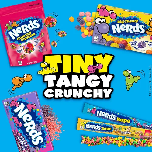 Vista 3 de Nerds Caramelos, sabor uva y fresa, 5 onzas, cajas de caramelos para cine y teatro (paquete de 12)