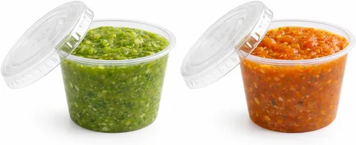 Vista 3 de Taza de plástico transparente para soufflé de 1 oz, tazas de porciones sin BPA con tapas, 100
