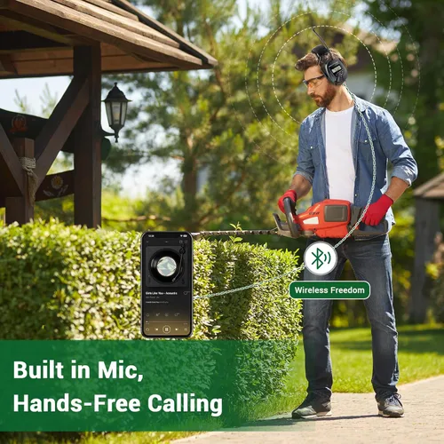 Vista 7 de Auriculares de radio AM FM mejorados con Bluetooth 5.4, orejeras de seguridad NRR de 25 dB para reducción de ruido, auriculares digitales